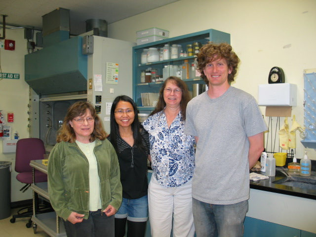 The Reed Laboratory (left to right): Jeanine DeNoma, Sukalya Poothong, Barbara Reed, and Charles Hand